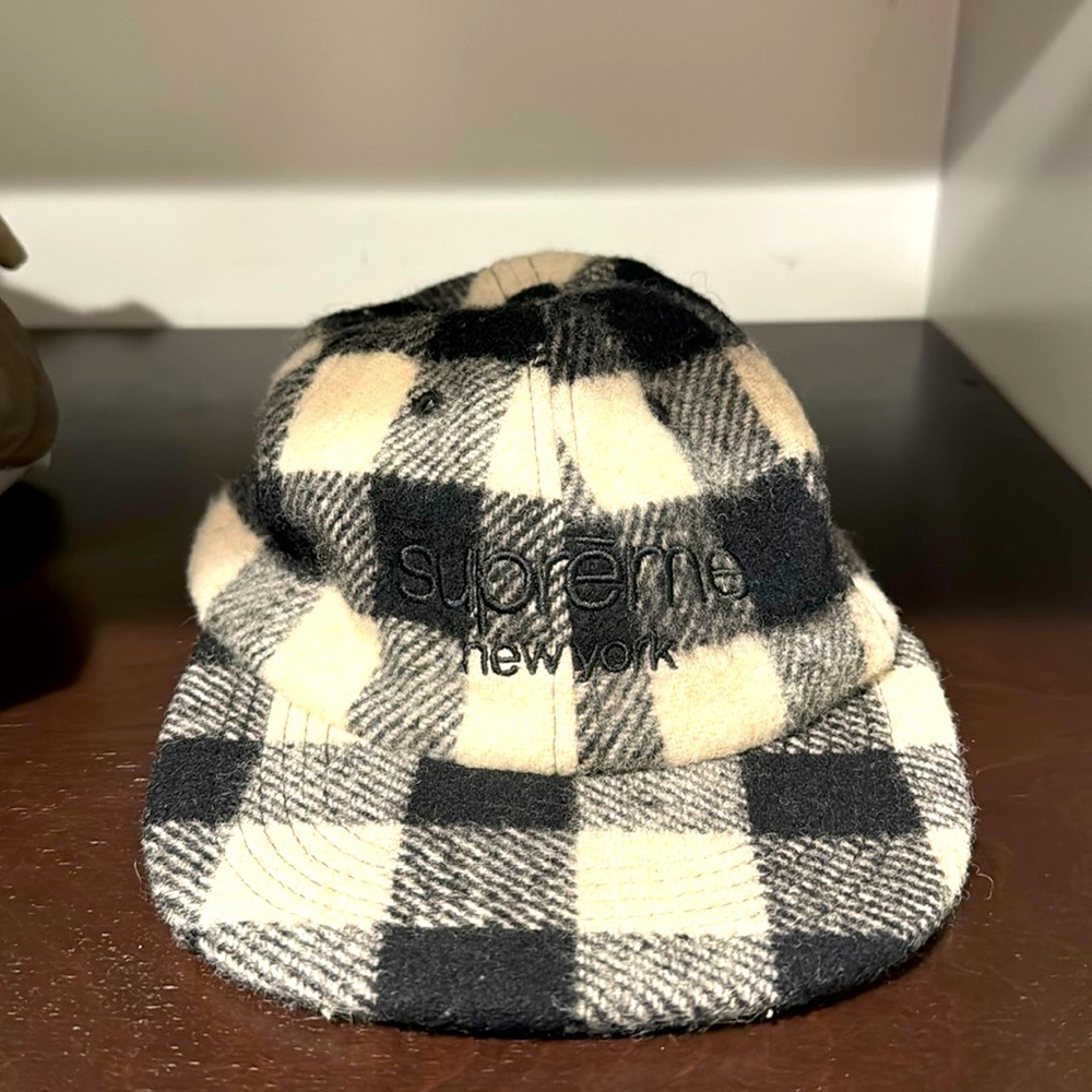 Black and White Supreme Flannel Hat